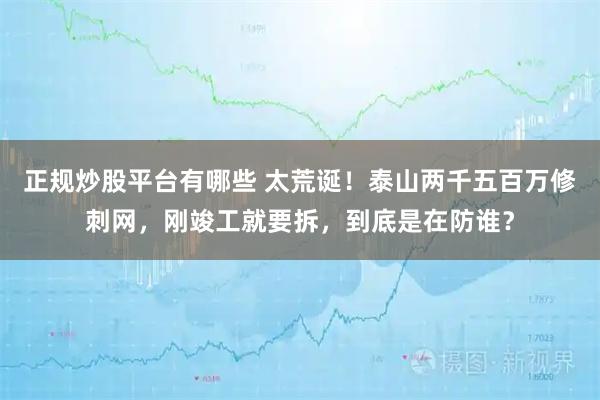 正规炒股平台有哪些 太荒诞！泰山两千五百万修刺网，刚竣工就要拆，到底是在防谁？